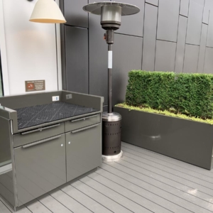 Outdoor Server station and planter Box